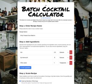 The Batch Cocktail Calculator - Jeffrey Morgenthaler